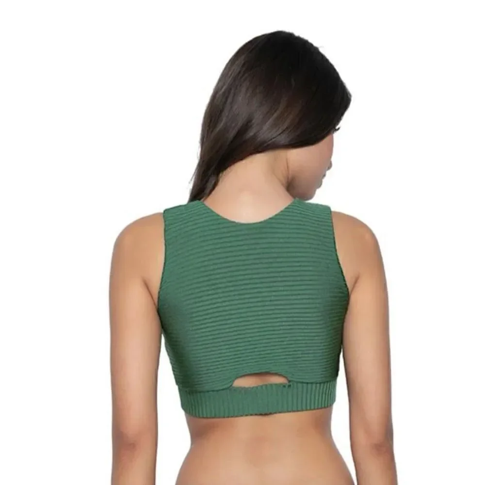 New. Emerald key hole crop top. Medium. Retails $92 - Picture 5 of 14